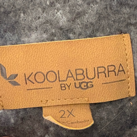 Koolaburra by UGG Gray Sherpa Hooded 1/4 Zip Fleece Pullover Jacket 2X - Picture 5 of 8